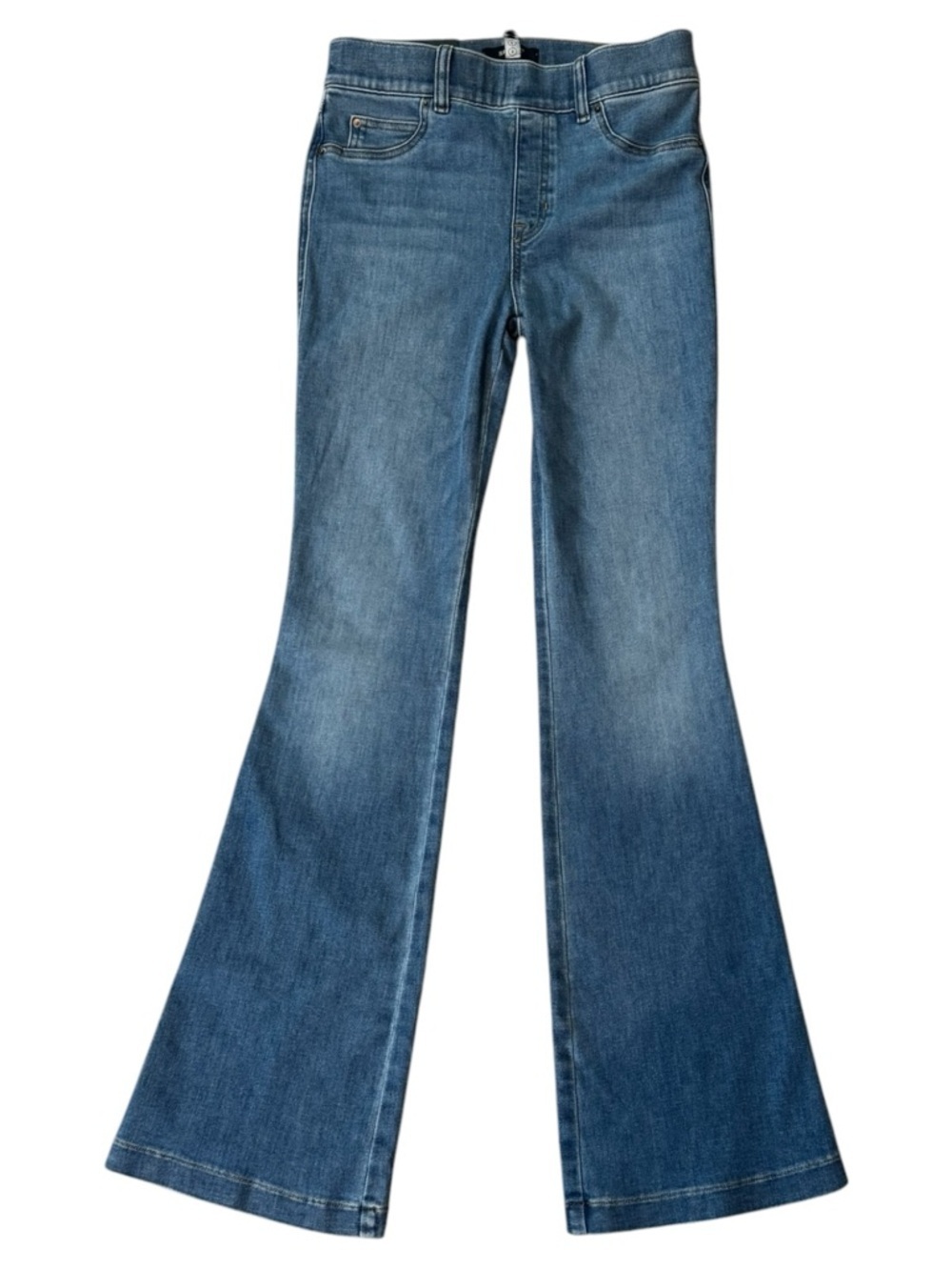 Spanx Stonewashed Blue Pull-On Sculpting Flare Denim Jeans Size S NWT